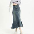 Load image into Gallery viewer, [XIAOXINJIA series] ★Denim skirt★ Bottoms with design Blue Blue Size SS~3L
