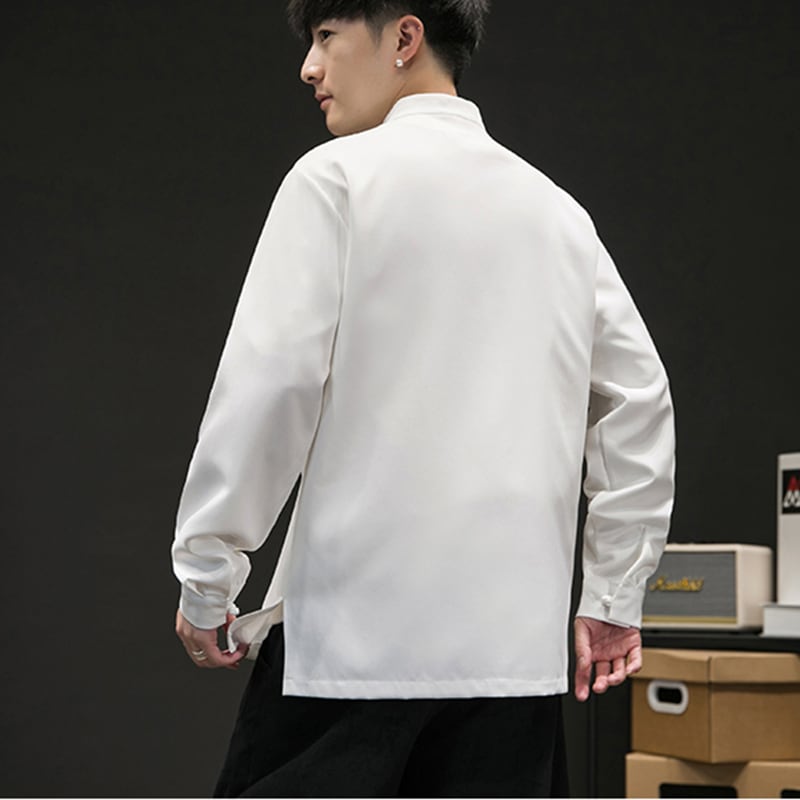 [Nishiki Tang Cloth Series] ★China style shirt★ 2color tops embroidery unisex men's large size black white