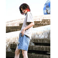 Load image into Gallery viewer, [Kokaisha---Renketsu Rules Series]★China style trousers★Shorts, half-length, denim, fashion, blue, blue
