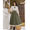 Load image into Gallery viewer, [Jonan Series]★Chinese style setup★ 5color shirt + skirt Red Green Purple Blue Black
