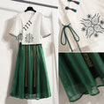 Load image into Gallery viewer, [Chinese Prince Series] ★Chinese style setup★ Tops + Skirt Cute 2-piece set Green Green Retro
