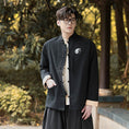 Load image into Gallery viewer, [JUNYI Series]★China Style Outer★Shirt Outer Tops Jacket Cotton Linen Bagua Map Unisex Men's Large Size Black
