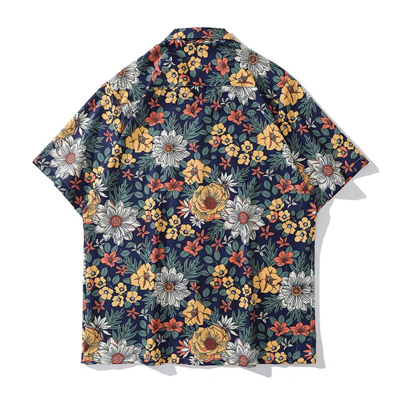 [TRAVEL ISSUANCE Series] ★Short sleeve shirt★ Aloha shirt, Okinawa, Hawaii tops, floral print shirt, unisex, men's, loose chiffon