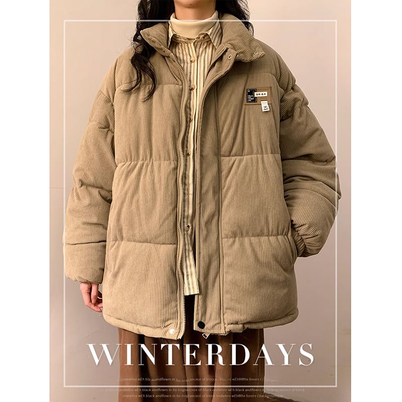 [GEBOXUAN series] ★Coat with cotton insert★ 3color corduroy winter coat Unisex men's winter clothes Thick and warm