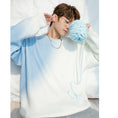 Load image into Gallery viewer, [CHICERRO series]★Sweater★ 3color Blue or pink or gray Tops Color scheme Gradation Unisex SML XL White White
