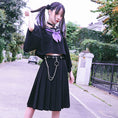 Load image into Gallery viewer, [Kokaishan series]★Belt with chain★ PU alloy Easy to match Fashion Unique Chinese style Harajuku style Black Black
