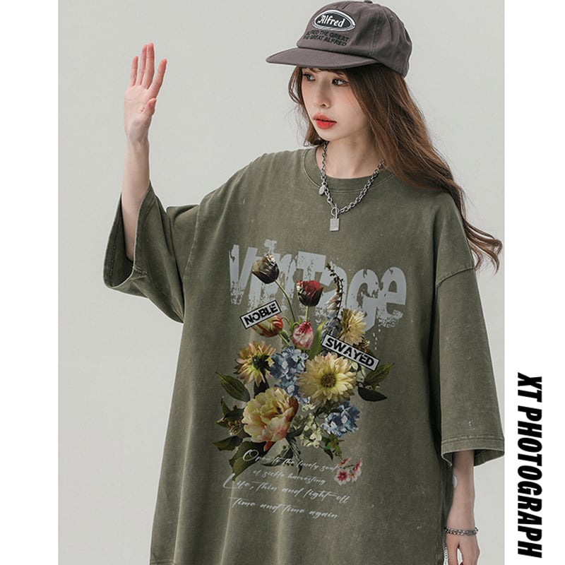 【SENSUシリーズ】★Tシャツ★ トップス 4color 男女兼用 メンズ レトロ ゆったり 夏服 半袖Tシャツ S M L XL 2XL