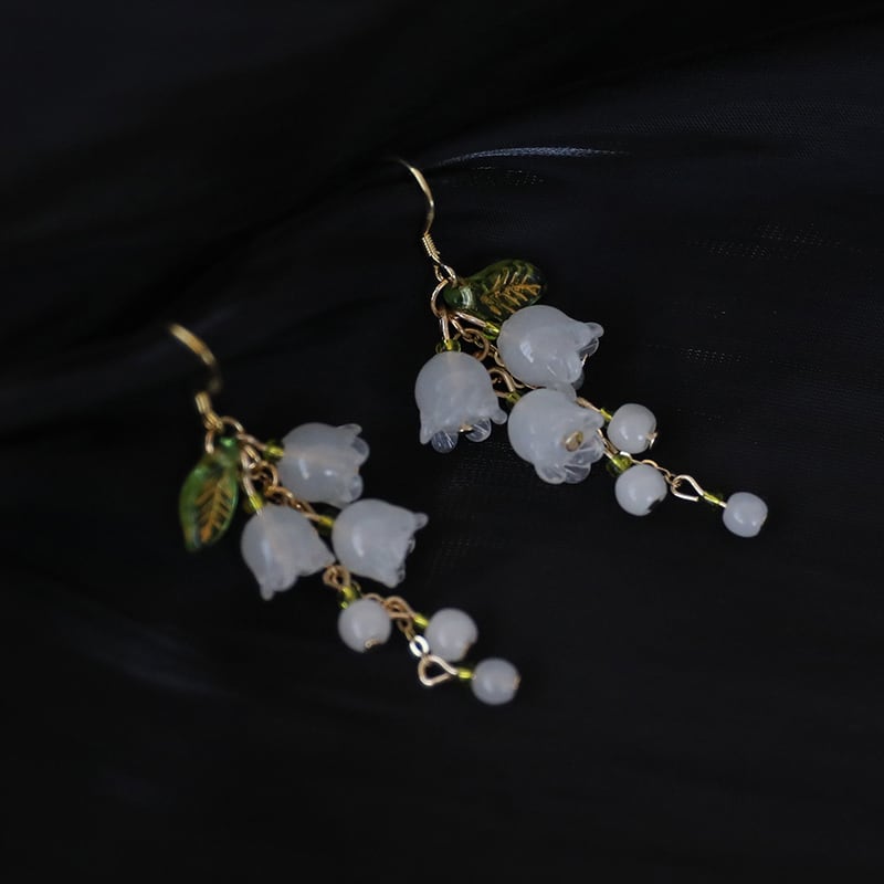 [SUZEE Series] ★Earrings★ Pair of earrings or earrings, women's accessories, lily of the valley, flowers, improves temperament