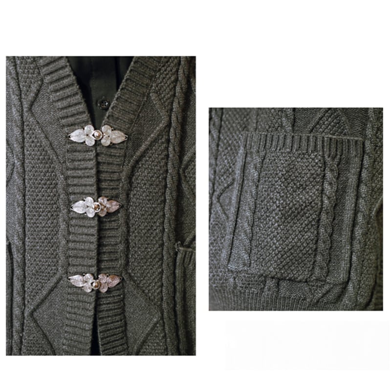 [Kokaisha --- Kiyoyama style series] ★China style cardigan★ 2color sweater Easy to match retro