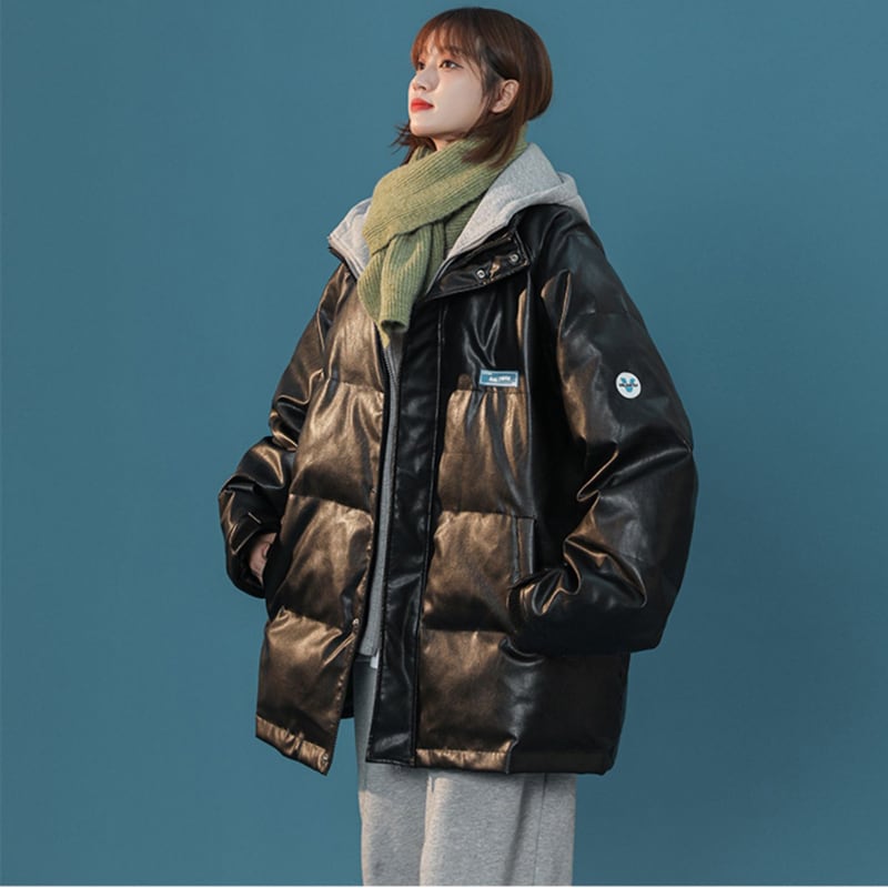 [Morimoto Series] ★Winter Coat★ Cotton Coat 4color Thick Warm Unisex Men's PU Faux Layered