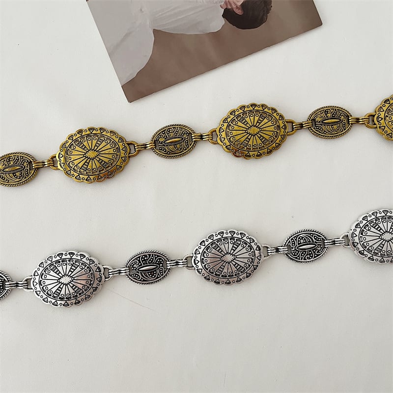 [Yu Wei Series] ★Belt★ Alloy 2color Accessory Small Retro Design Silver Gold