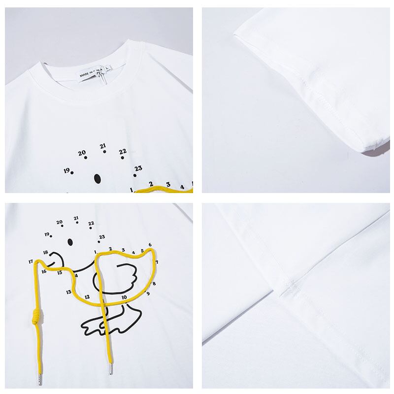 [TRAVEL ISSUANCE Series] ★T-shirt★ 2color Tops Unisex Men's Duck Clock Funny Black White