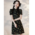 Load image into Gallery viewer, [YUEQIAO Series]★China Dress★ Improved Short Length Chinese Style Dress Chinese Clothes Cute Black Black
