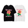 Gallery viewerに画像を読み込む, 【逃離地球シリーズ】★Tシャツ★ 2color トップス 半袖シャツ 男女兼用 メンズ 花 可愛い ブラック ホワイト
