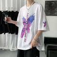 Load image into Gallery viewer, [SGLL Series]★T-shirt★ 3 colors men's unisex butterfly summer black white purple large size
