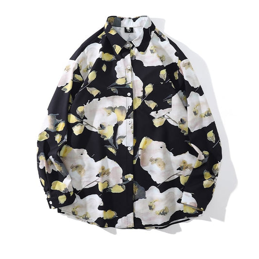 [BEAT BOY Series] ★Long Sleeve Shirt★ Floral Shirt Tops Print ML XL 2XL Unisex Men's Retro