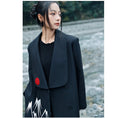 Load image into Gallery viewer, [Big Blue Dragon Series] ★China style coat★ Loose outerwear, embroidered, retro, easy to match, black, black
