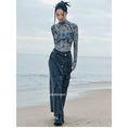 Load image into Gallery viewer, [Daiseiryusu Series] ★China style skirt★ Bottoms Denim skirt Long skirt Slit
