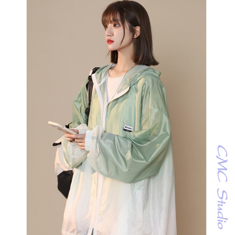 [CHAOMEICHEN Series] ★Thin outerwear★ 3color gradation thin summer clothes unisex men's cooling protection