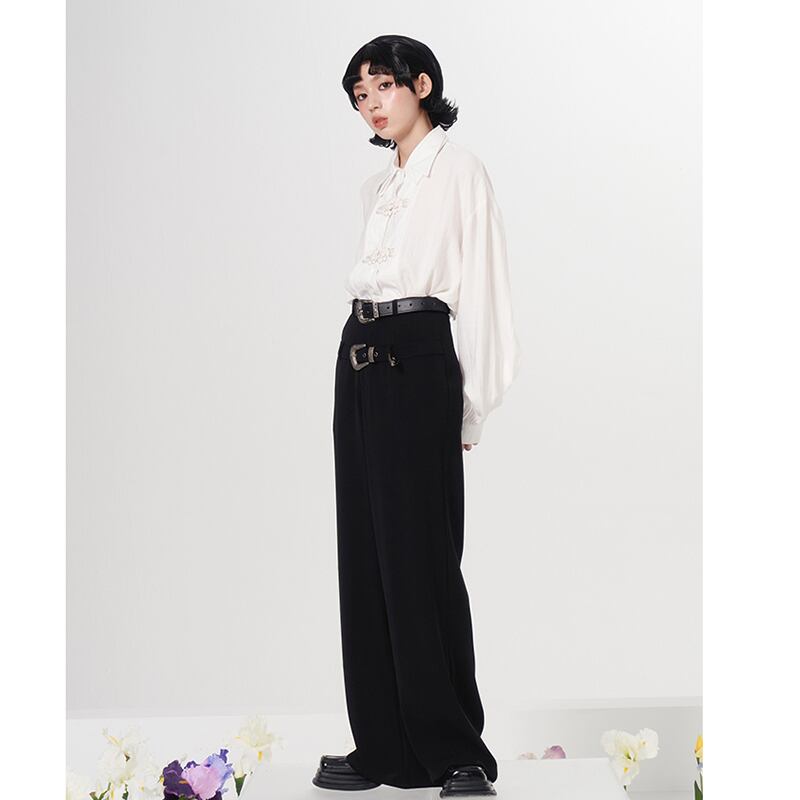 [Yang's Great Dream Series] ★Casual Pants★ 2color Pants Bottoms Designed Black Black Brown