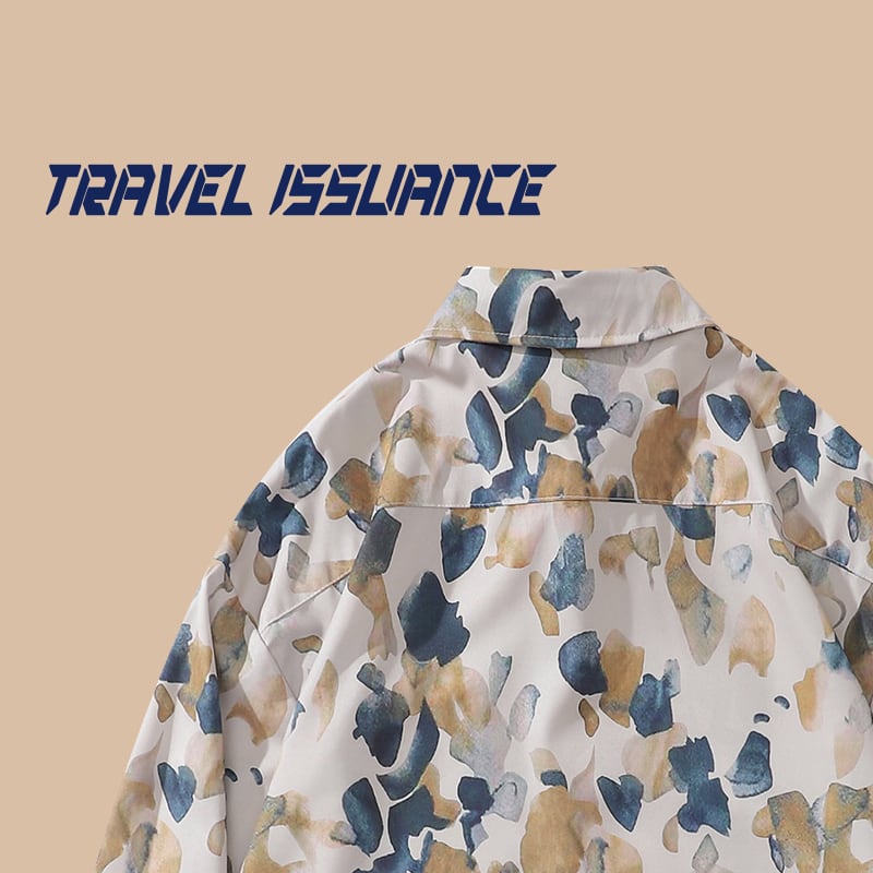 [TRAVEL ISSUANCE Series] ★Retro Shirt★ Floral pattern, long sleeve, unisex, men's, easy to match, print, loose fit