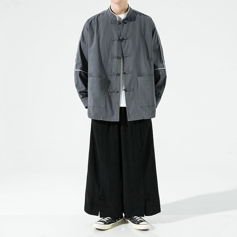 [Small trouble series]★China style jacket★ 3color outerwear unisex men's large size black gray white