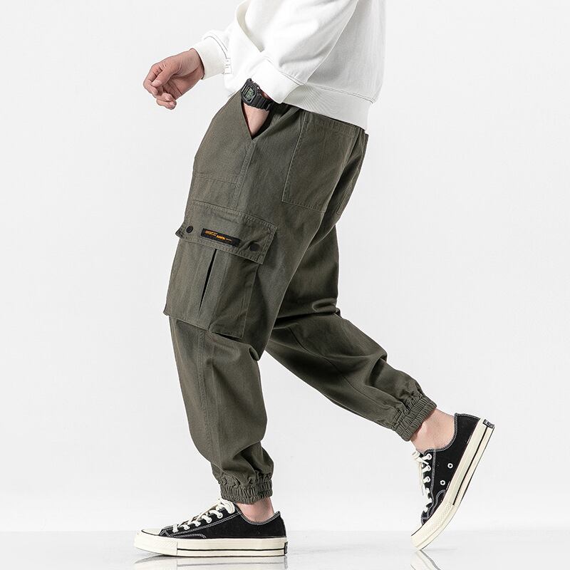 [BIGEMAN Series] ★Casual Pants★ 2color Quarter-length Bottoms Pants Unisex Men's Large Size Black Green Fashion