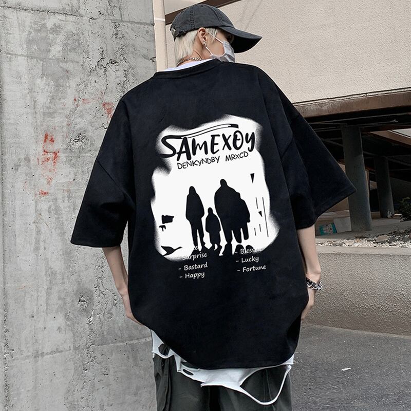 [Leonbinno Series] ★T-shirt★ 3color Tops Unisex Men's Retro Loose Large Size Print