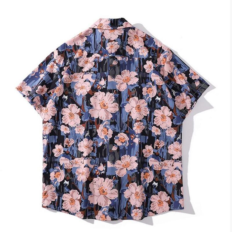 [TRAVEL ISSUANCE series] ★Retro shirt★ Floral pattern shirt, unisex, men's, beach, travel, photography, blue, cute, easy to match