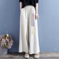 Load image into Gallery viewer, [Qing Series]★China style pants★ 3 colors casual pants gaucho pants embroidery beige black red
