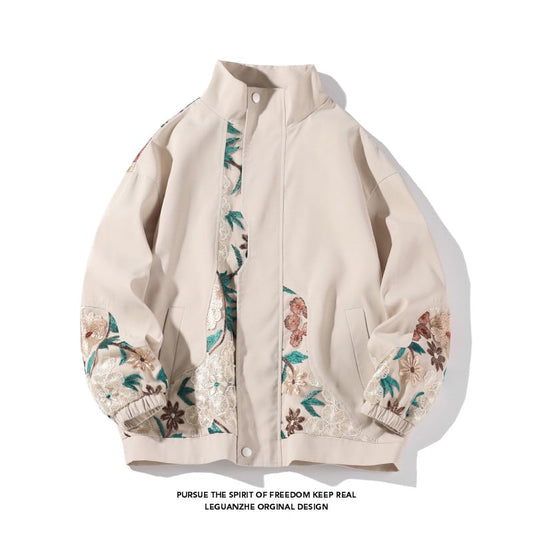 [High Series] ★Jacket★ Outerwear 2 colors Embroidery Floral pattern Unisex Chinese style Unique Large size