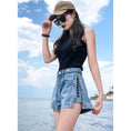 Load image into Gallery viewer, [Flower Series] ★Shorts★ Shorts Pants Denim 2color Easy to match Summer SML Blue Black
