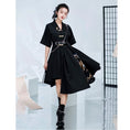 Load image into Gallery viewer, [Kyoto series]★China style dress★ Embroidery irregular unique design cool black black
