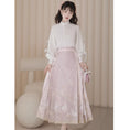 Load image into Gallery viewer, [Kaede bamboo---Hanako rabbit series] ★China style setup★ 2-piece set, long sleeve shirt + windshield skirt, coming-of-age ceremony, everyday wear, white, pink
