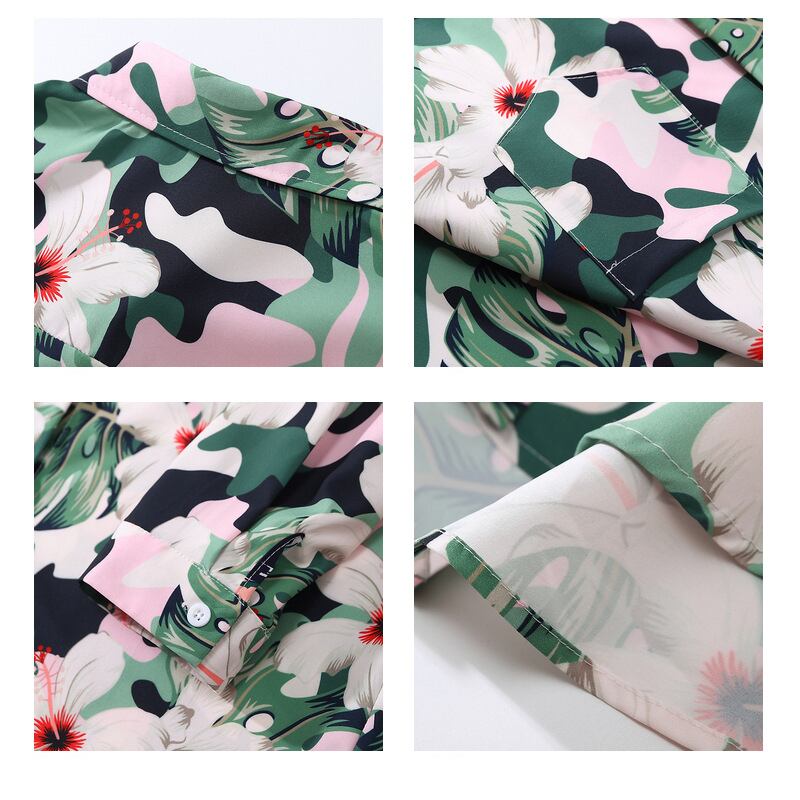 [MOISHE TIDE Series]★Floral pattern shirt★ Tops Spring clothes Thin ML XL 2XL Unisex Men's Green Green Cute