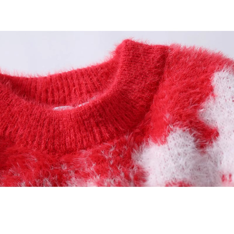 [GUOCHAO Series]★Sweater★ 2color Tops Christmas New Year Snowman Unisex Men's Red Green