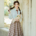 Load image into Gallery viewer, [Tatsuko Chenis Series]★Setup★ 3-piece set shirt, vest, skirt, check retro, cute
