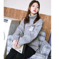 Load image into Gallery viewer, [Kokaisha --- Taiko series] ★China style sweater★ Tops Thick and warm High neck Gray Gray
