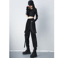 Load image into Gallery viewer, [AZE Series] ★Casual Pants★ Pants with Chains Bottoms Black Black Autumn Clothes Easy to Match and Slimming
