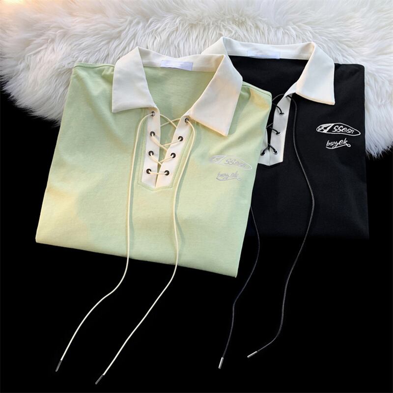 [CHAOMEICHEN Series]★POLO Shirt★ 2color Tops Unisex Men's Casual Green Black