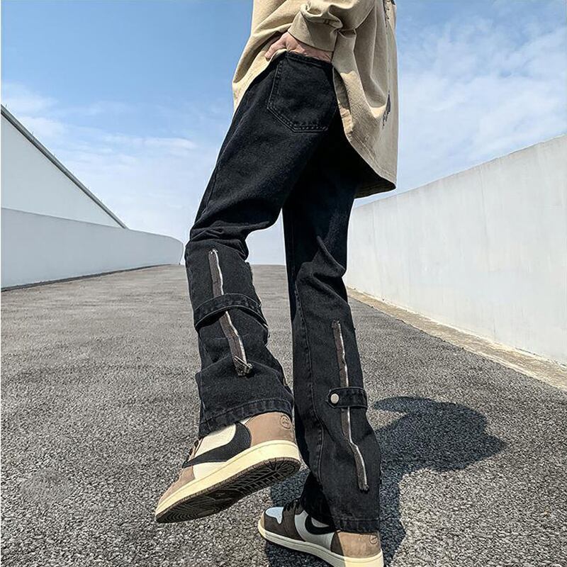 [BIGEMAN Series]★Denim pants★ 2color bottoms pants unisex men's large size designed blue black