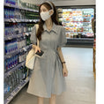 Load image into Gallery viewer, [YIHAO Series] ★Dress ★ 2color Short Sleeve Dress Short Length Dress Women's Gray Black
