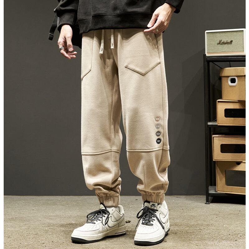 [Szon Series] ★Casual Pants★ 2color Regular type Fleece lining type Bottoms Unisex Men's Dark Gray Light Brown