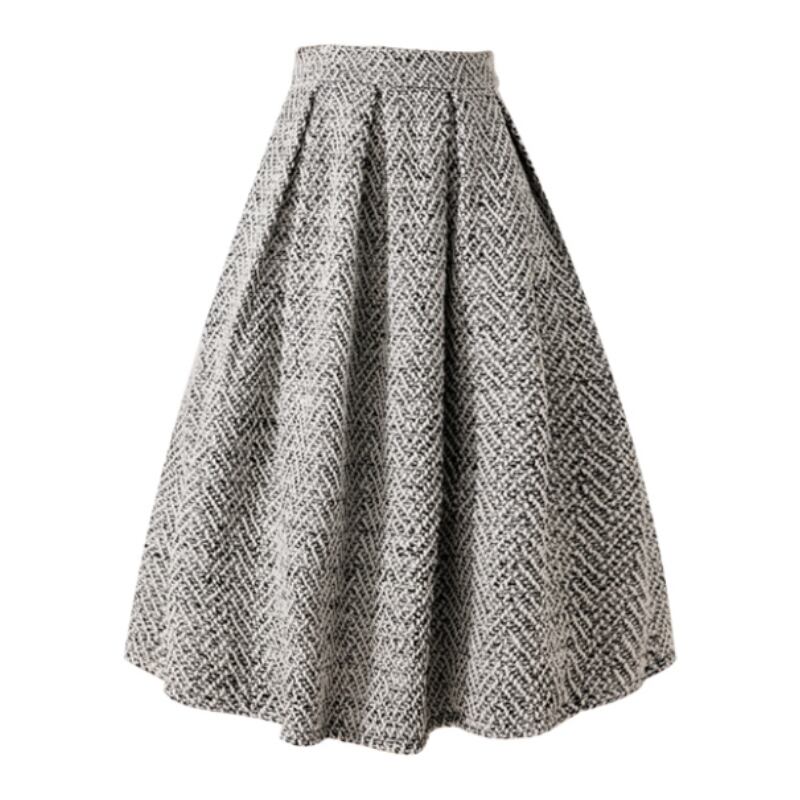 [MOERBEN Series]★Skirt★ Bottoms High Waist Rasha Thick Simple Temperament Enhancement Gray Gray