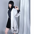 Load image into Gallery viewer, [Kuraho Koya Series]★China style happi coat★2color black or white wave pattern print chiffon improved Hanfu Hanfu coat thin
