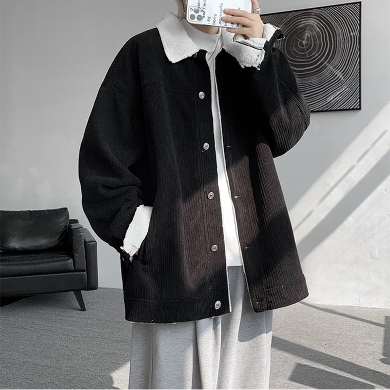 [Emeisa Series] ★Fleece-lined outerwear★ 4color outerwear winter coat unisex men's large size corduroy