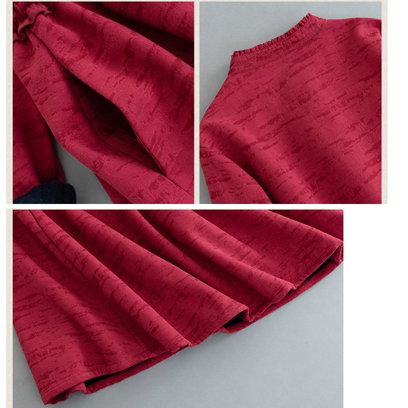 [Qing series] ★China style dress★ 4colors, brushed lining, thick, green, navy, wine red, purple, long length