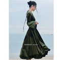 Load image into Gallery viewer, [Big Blue Dragon Series] ★China style dress★ Switching velvet bamboo embroidery green sexy
