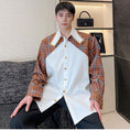 Load image into Gallery viewer, [Illustrated Series]★Shirt★ Tops Unisex Men's Spring Clothes Long Sleeve Shirt Switching Plaid Pattern Faux Layered
