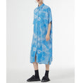 Load image into Gallery viewer, [YIDAO Series]★Shirt dress★ 2color long shirt print retro floral pattern loose blue gray summer clothes
